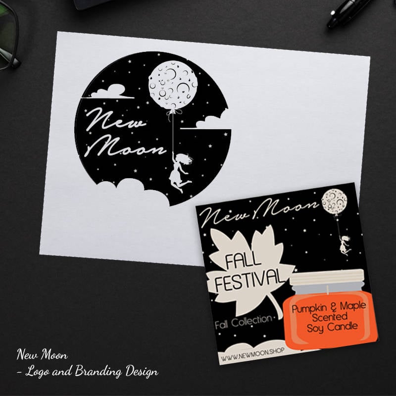 New Moon Logo and Branding Design