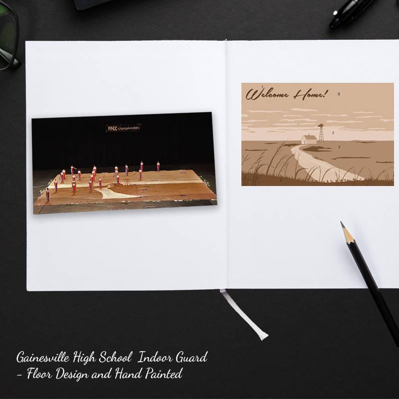 Gainesville High Color Guard Floor Design and Painting