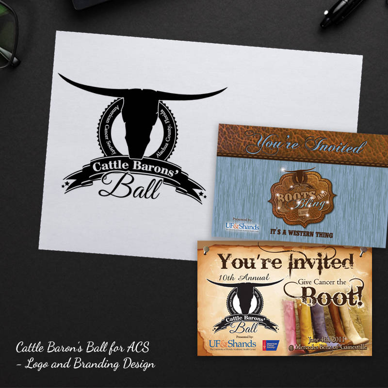 cattle barons ball for ACS Logo and branding design