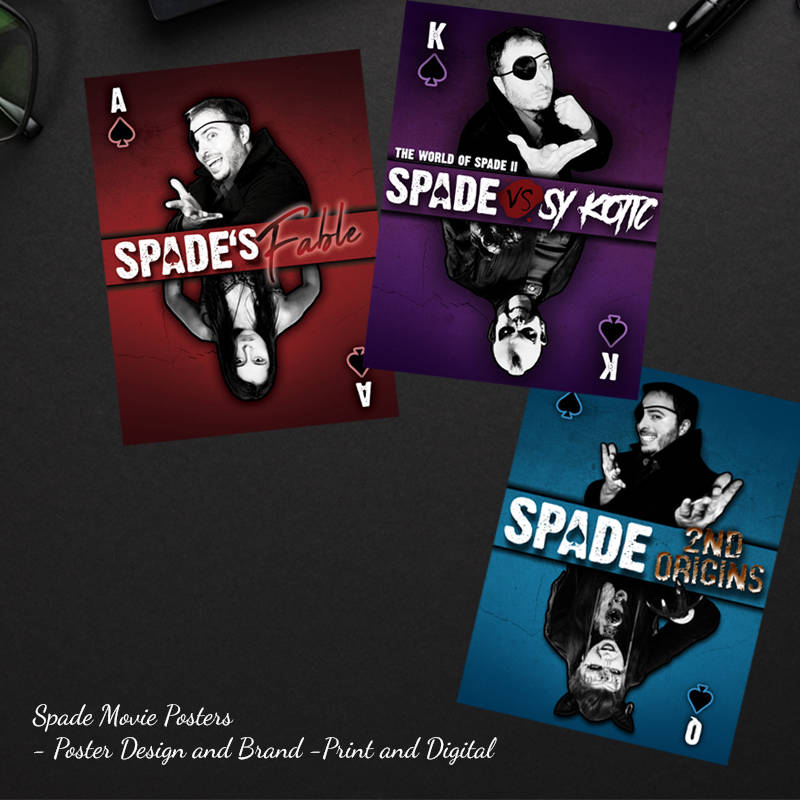 3 Spade Movie Poster Design for Darkstone Ent.
