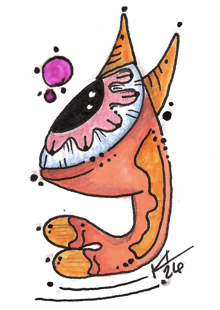 tap ACEO drawing on white paper