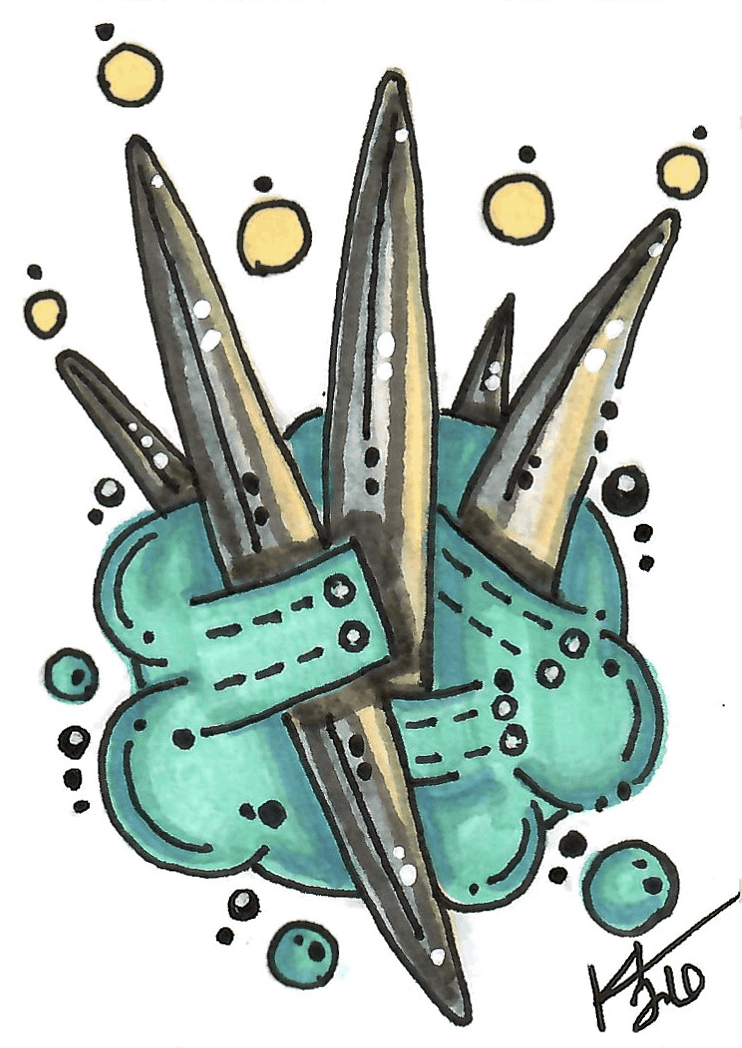 bundle ACEO drawing on white paper
