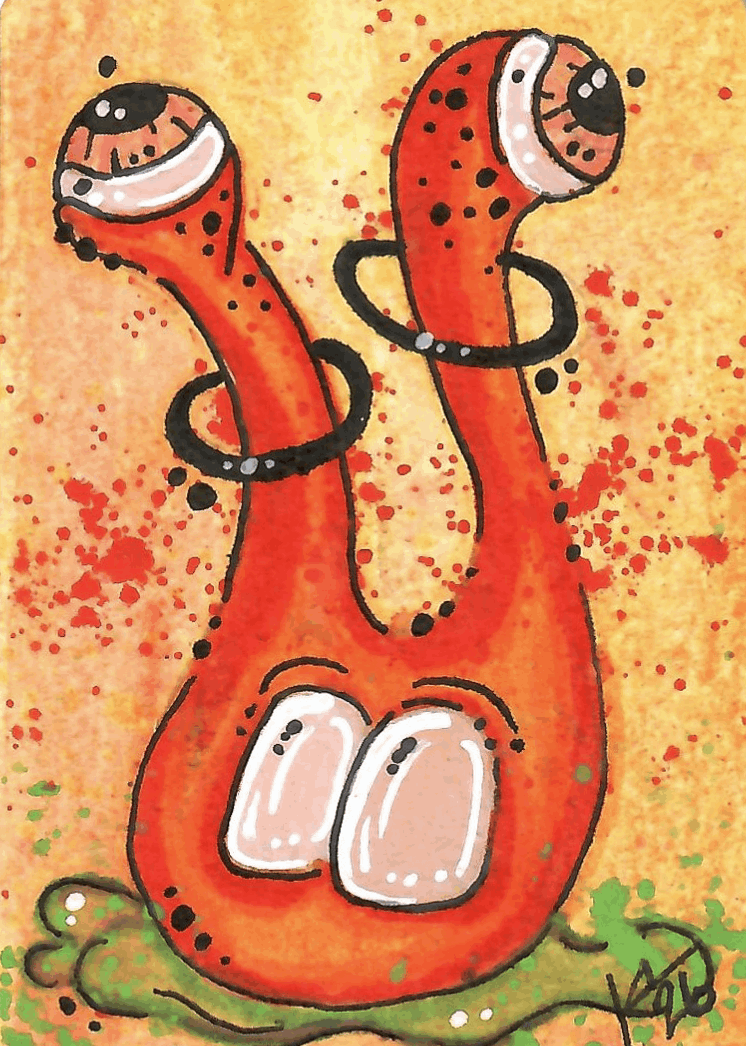 “Gaze-Bo” ACEO Mixed Medium on white paper