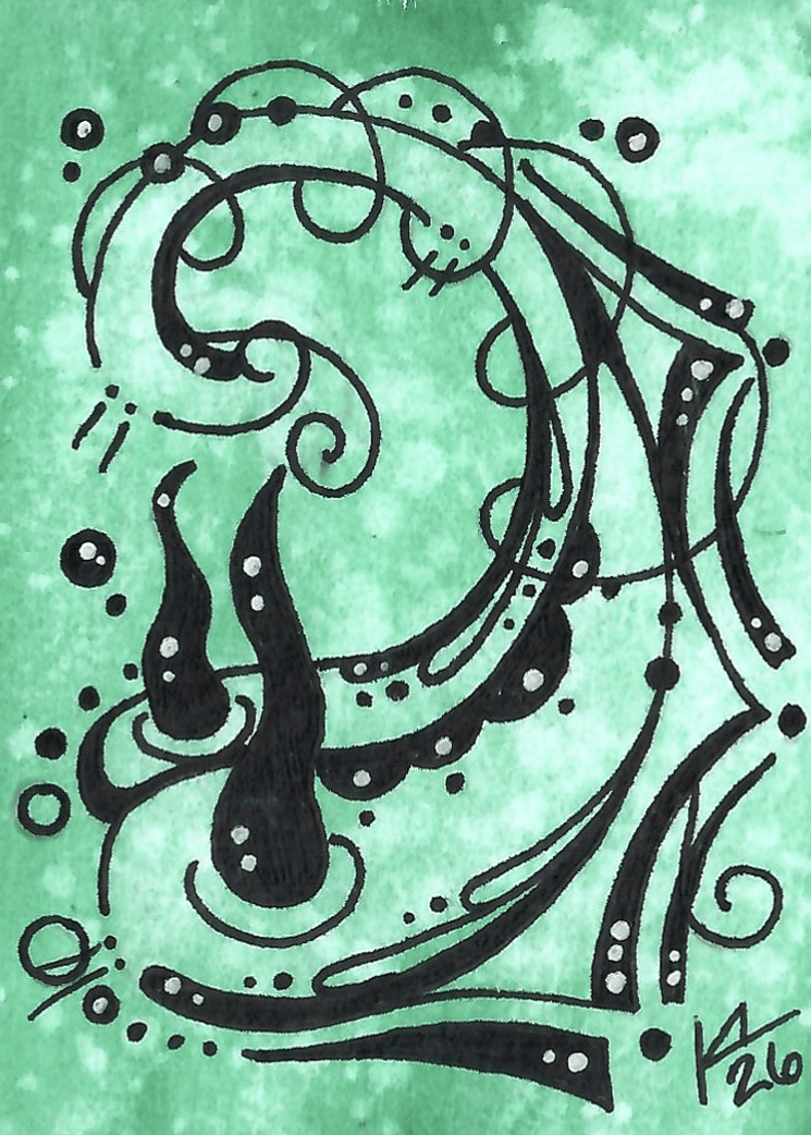“Swamp Lung” ACEO Drawing on white paper