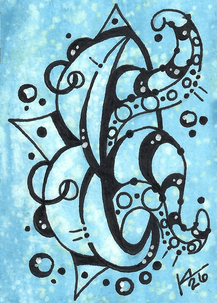 “Slushie Suds” ACEO Drawing on white paper