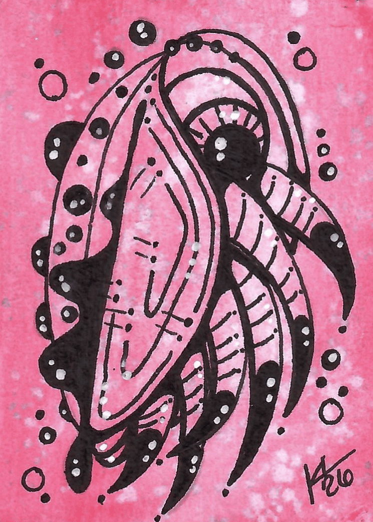 “Marrow Mite” ACEO Drawing on white paper