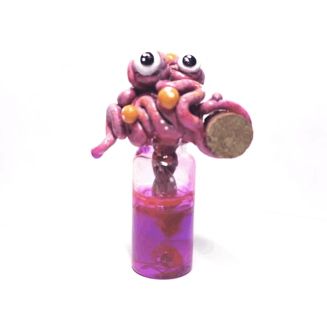 "Noodle" WeeMonster Sculpture polymer clay